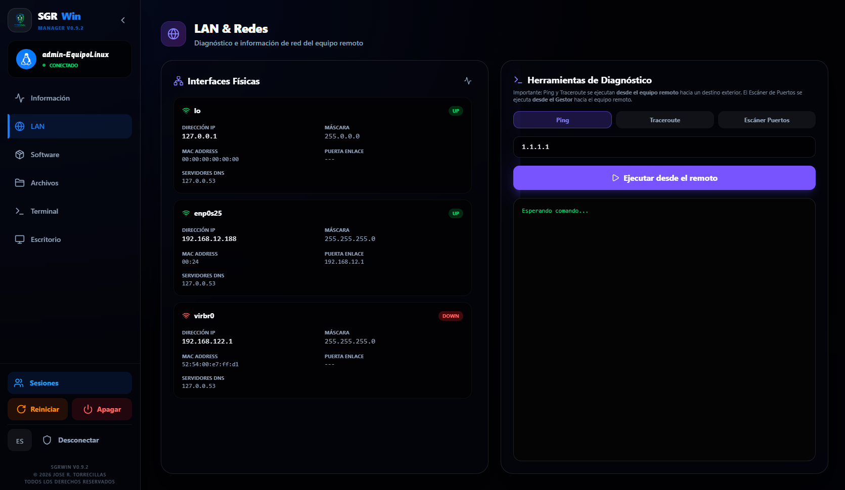 Diagnóstico de Red LAN