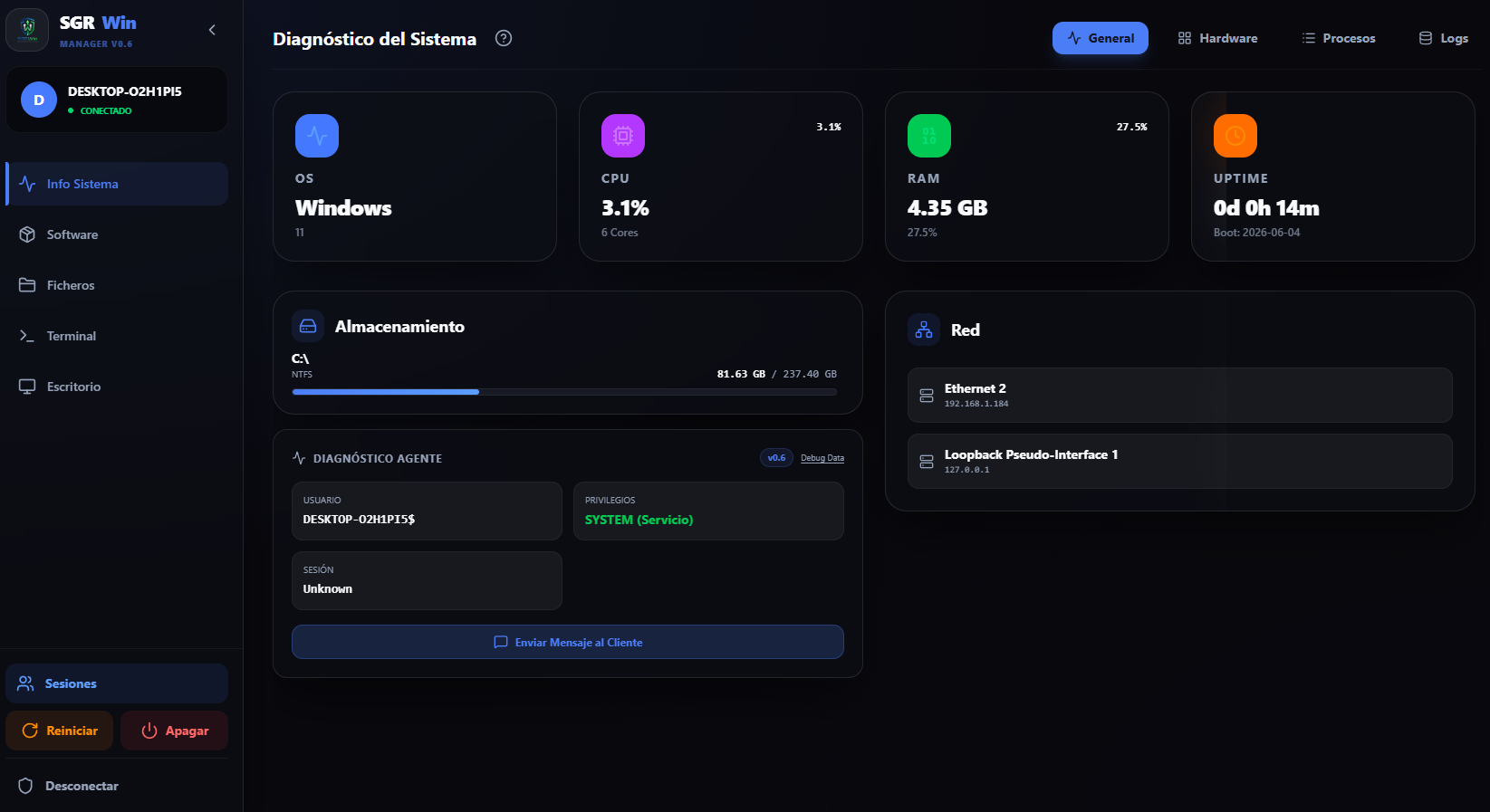 System Info y Monitorización