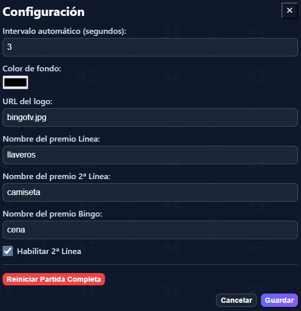 Panel de Configuración