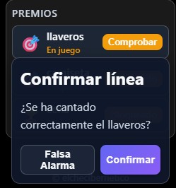 Confirmación de Bingo