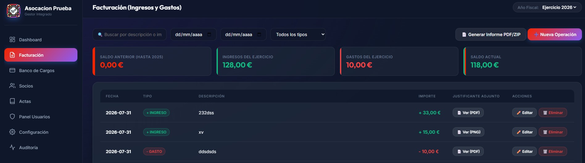 Módulo de Facturación